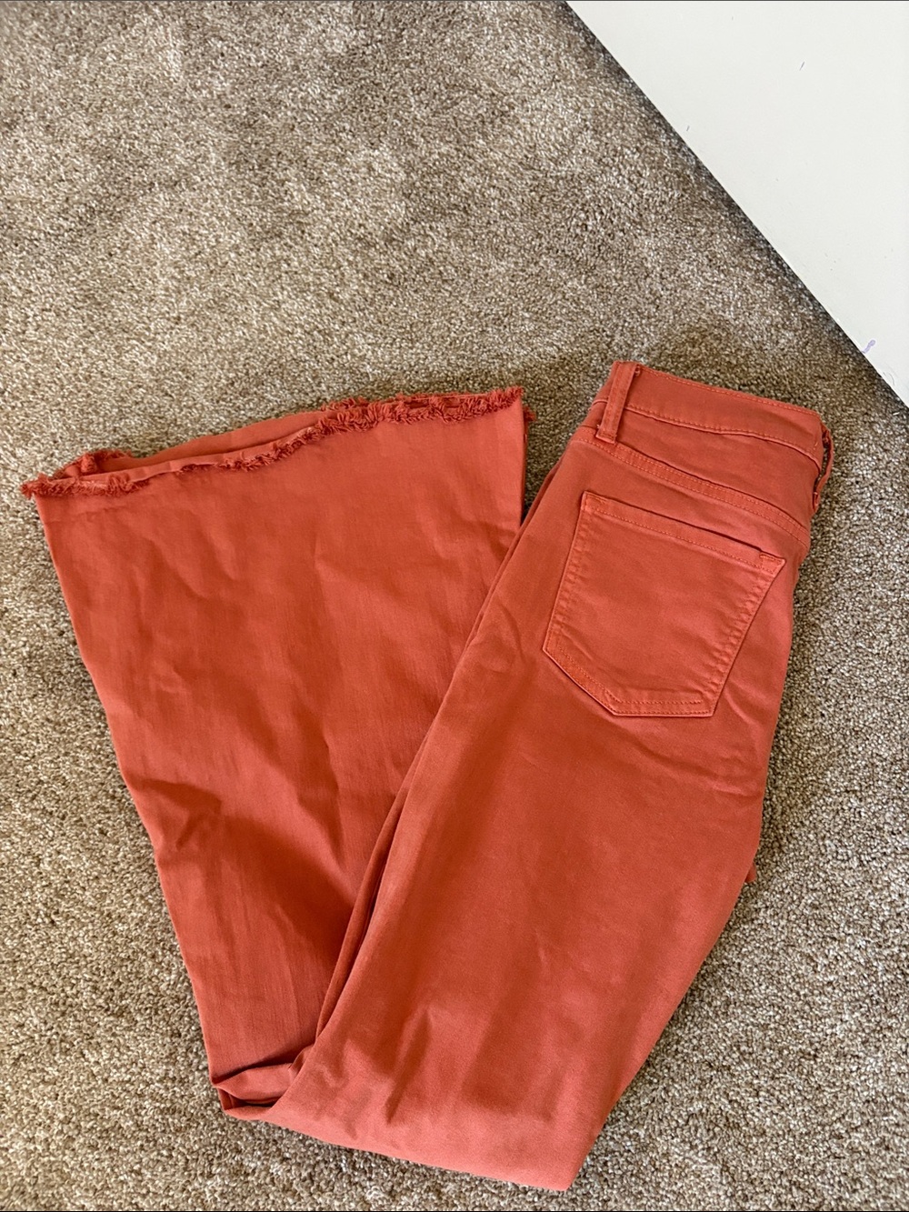 Sneak Peek Rust Orange Boot Cut Jeans